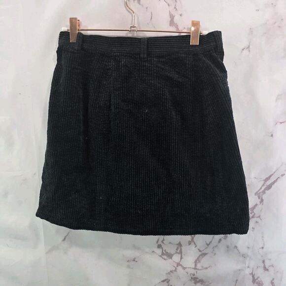& Other Stories Skirt Womens 4 Small Black Corduroy Mini Asymmetric Angeles - Picture 5 of 10